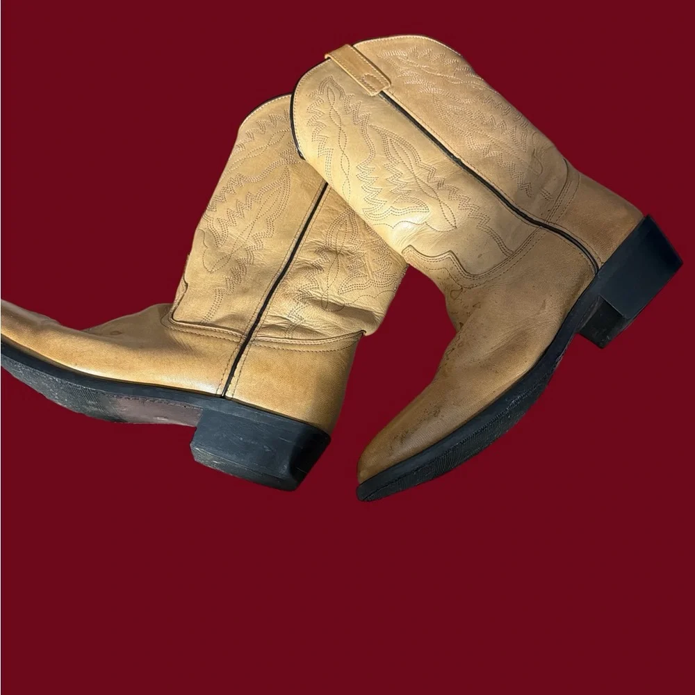 Men’s Vintage Tan Cowboy Western Rocky Mountain Boots- Size 11 - Picture 3 of 7
